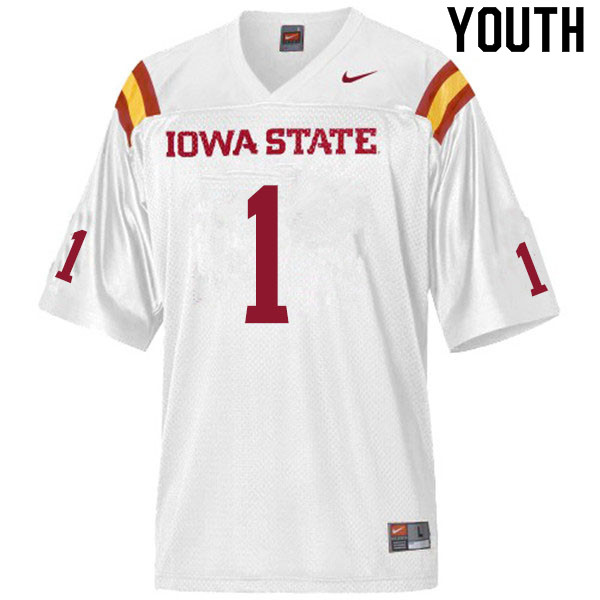 Iowa State Cyclones Youth #1 Isheem Young Nike NCAA Authentic White College Stitched Football Jersey XQ42P58YM